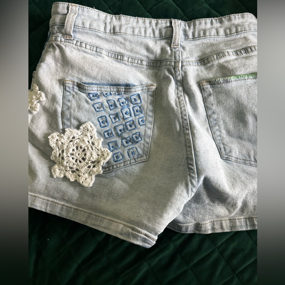 Upcycle Hand Embroidered Patchwork Denim - image 3